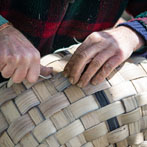 Owen Jones making an oak swill at Hatfield Living Crafts fair 2017
